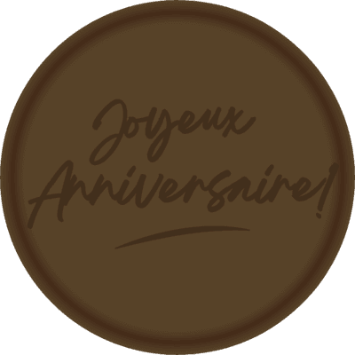 Tampon en métal Joyeux anniversaire Italique illDESIGN France